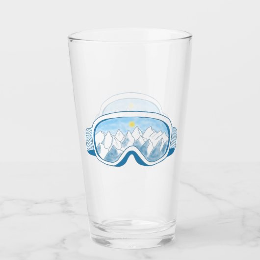 Illustratie Mountain Ski Goggles Glas (Voorkant)