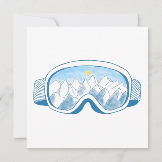 Illustratie Mountain Ski Goggles Kaart (Voorkant)