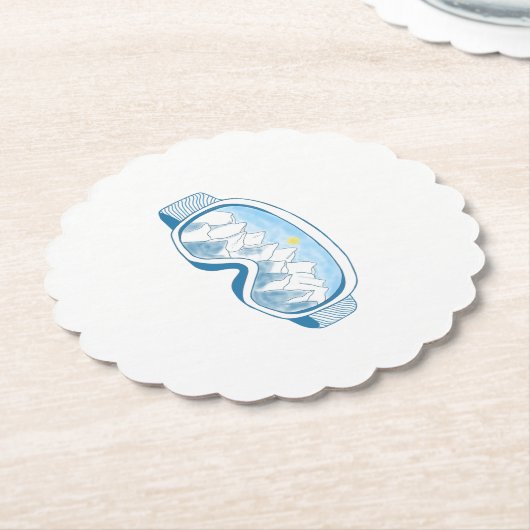 Illustratie Mountain Ski Goggles Kartonnen Onderzetters (Gekanteld)