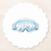 Illustratie Mountain Ski Goggles Kartonnen Onderzetters (Voorkant)