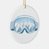 Illustratie Mountain Ski Goggles Keramisch Ornament (Rechts)