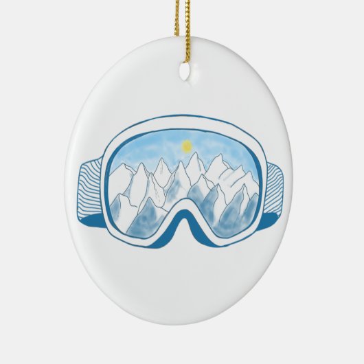 Illustratie Mountain Ski Goggles Keramisch Ornament (Rechts)