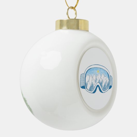Illustratie Mountain Ski Goggles Keramische Bal Ornament (Links)