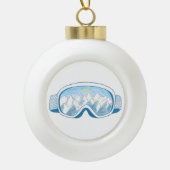 Illustratie Mountain Ski Goggles Keramische Bal Ornament (Voorkant)