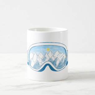 Illustratie Mountain Ski Goggles Koffiemok