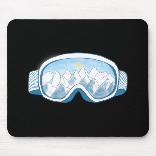 Illustratie Mountain Ski Goggles Muismat (Voorkant)