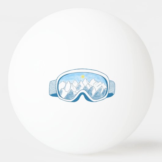 Illustratie Mountain Ski Goggles Pingpongbal (Voorkant)