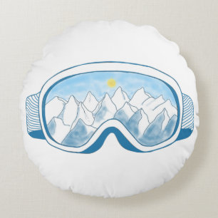 Illustratie Mountain Ski Goggles Rond Kussen