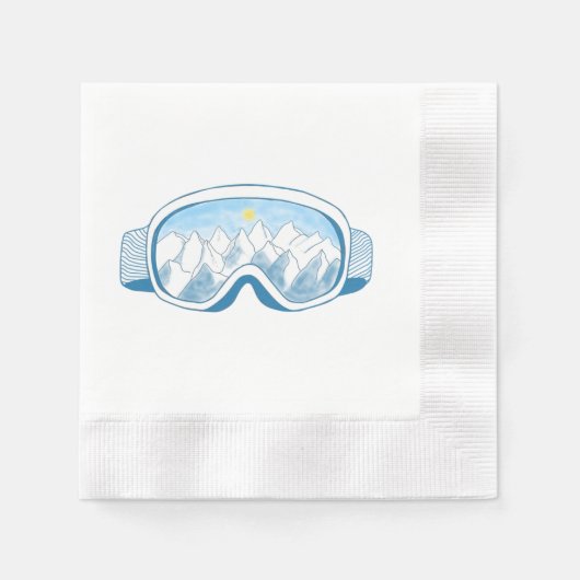 Illustratie Mountain Ski Goggles Servet (Voorkant)