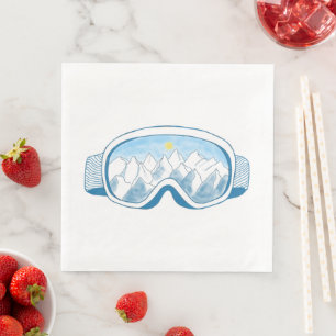Illustratie Mountain Ski Goggles Servet