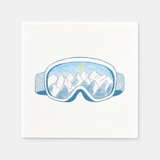 Illustratie Mountain Ski Goggles Servet (Voorkant)