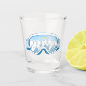Illustratie Mountain Ski Goggles Shot Glas (Voorkant)