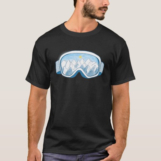 Illustratie Mountain Ski Goggles T-shirt (Voorkant)