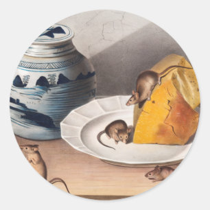 Illustratie muis (muizen-musculus) ronde sticker