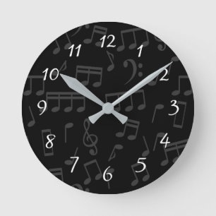 Illustratie Musical Notes Pattern Ronde Klok