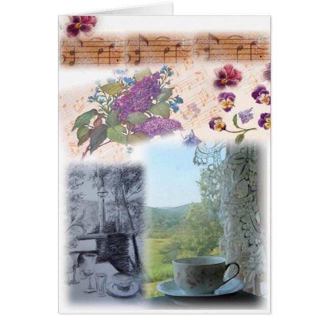 Illustratie Muzieknotities Teacup Collage (Voorkant)