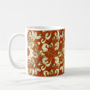  illustratie. Naadloze golden elem van het patroon Koffiemok