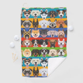 Illustratie naadloze kleurrijke honden golfhanddoek (Insitu)