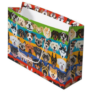 Illustratie naadloze kleurrijke honden groot cadeauzakje