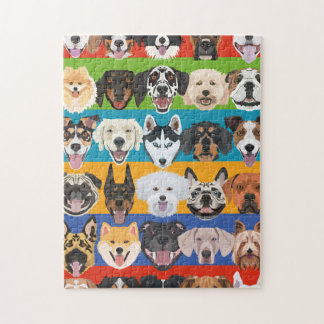 Illustratie naadloze kleurrijke honden legpuzzel