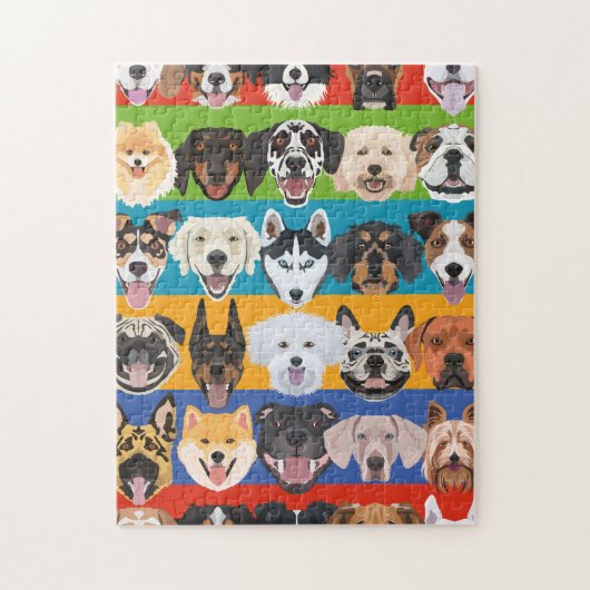 Illustratie naadloze kleurrijke honden legpuzzel (Verticaal)