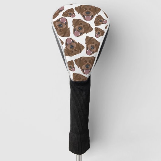Illustratie naadloze patroon chocolade Labrador Golfheadcover (Voorkant)