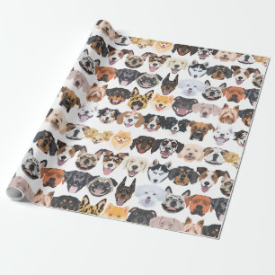 Illustratie naadloze patroongelukkige honden cadeaupapier