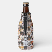 Illustratie naadloze patroongelukkige honden flesjeskoeler (Fles Achterkant)