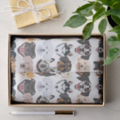 Illustratie naadloze patroongelukkige honden tissuepapier (Geschenk)