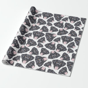 Illustratie naadloze zwarte labrador patroon cadeaupapier