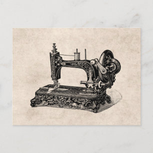  illustratie naaimachine 1800s briefkaart