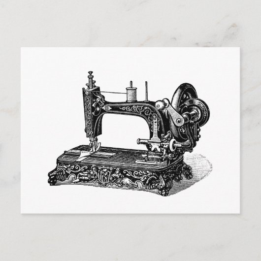  illustratie naaimachine 1800s briefkaart (Voorkant)