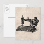 illustratie naaimachine 1800s briefkaart (Voorkant / Achterkant)
