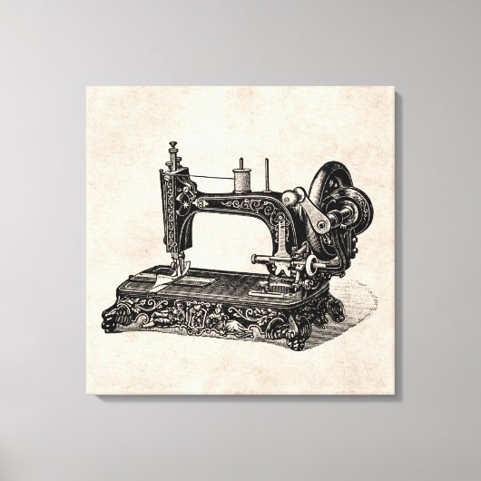 illustratie naaimachine 1800s canvas afdruk (Voorkant)