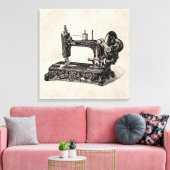 illustratie naaimachine 1800s canvas afdruk (Insitu (Woonkamer))