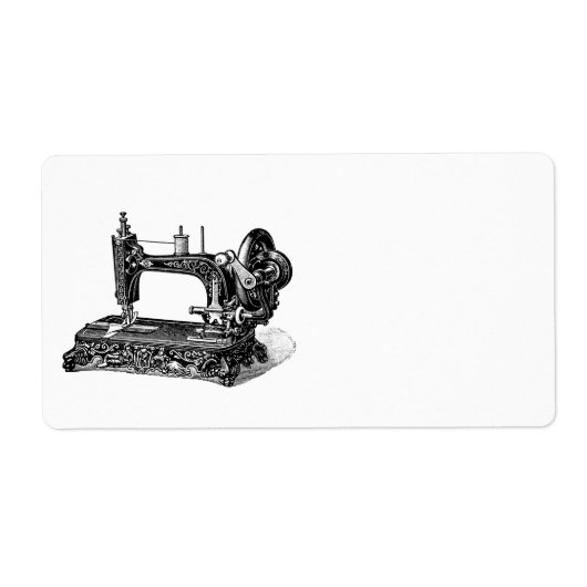  illustratie naaimachine 1800s etiket (Voorkant)