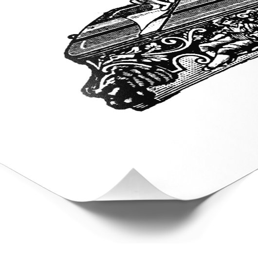  illustratie naaimachine 1800s foto afdruk (Hoek)