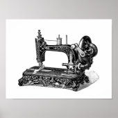  illustratie naaimachine 1800s poster (Voorkant)