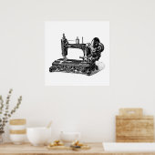 illustratie naaimachine 1800s poster (Keuken)