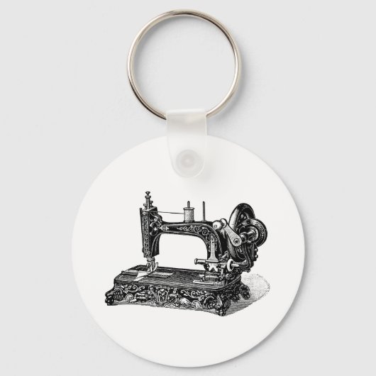  illustratie naaimachine 1800s sleutelhanger (Voorkant)