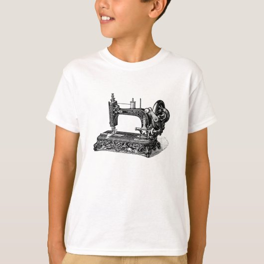  illustratie naaimachine 1800s t-shirt (Voorkant)