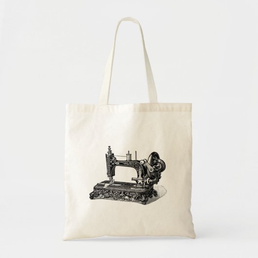illustratie naaimachine 1800s tote bag (Voorkant)