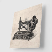  illustratie naaimachine 1800s vierkante klok (Hoek)