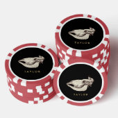 Illustratie naam vintage schedel van koe poker chips (Opstapeling)