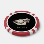 Illustratie naam vintage schedel van koe poker chips (Enkel)