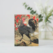 Illustratie Nandina en Rooster door Ito Jakuchu Briefkaart (Staand voorkant)