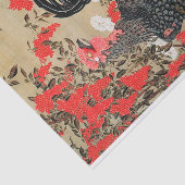 Illustratie Nandina en Rooster door Ito Jakuchu Tissuepapier (Detail)