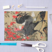 Illustratie Nandina en Rooster door Ito Jakuchu Tissuepapier (Craft)