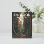 Illustratie nationaal park Redwood  Briefkaart (Staand voorkant)
