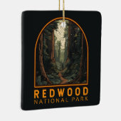 Illustratie nationaal park Redwood Keramisch Ornament (Rechts)